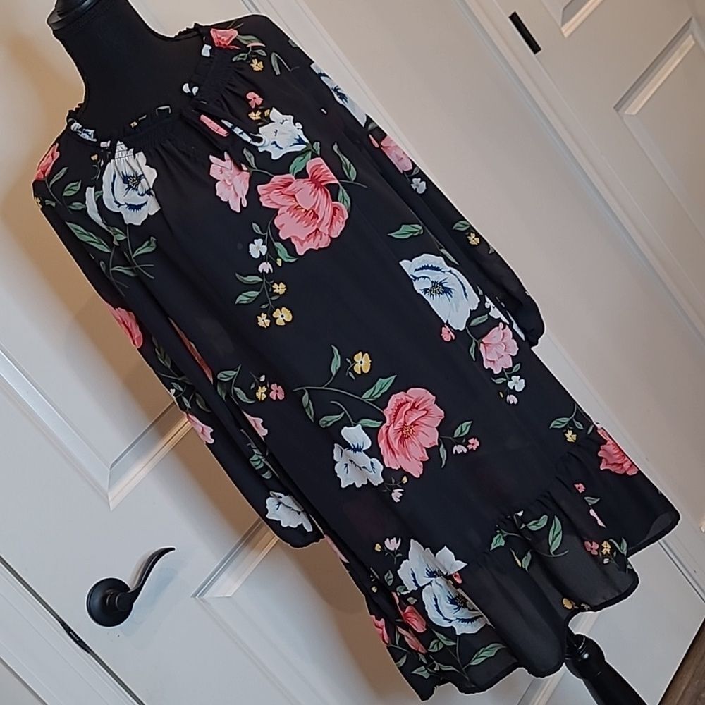 Floral Black Dress